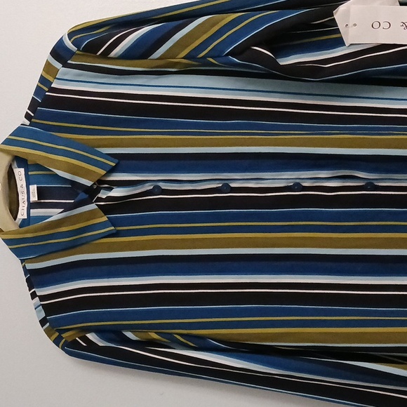 Chaus & CO size 12 women's button-up shirt with long sleeves in stripes colors. - Picture 5 of 17